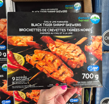 Diamond Harvest Chili + Lime Black Tiger Shrimp Skewers - 1 x 700 Grams